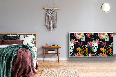 Decoratieve radiatormat Schedels en bloemen