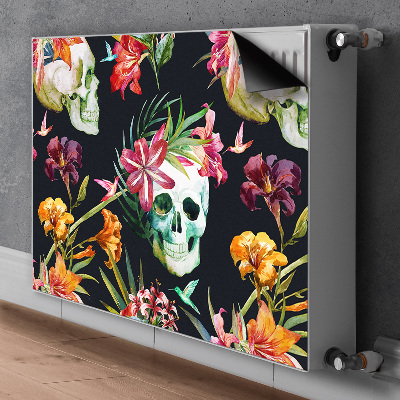 Decoratieve radiatormat Schedels en bloemen