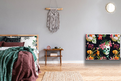 Decoratieve radiatormat Schedels en bloemen