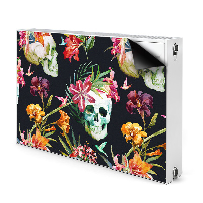 Decoratieve radiatormat Schedels en bloemen