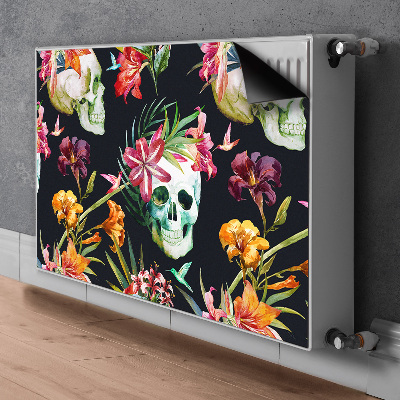 Decoratieve radiatormat Schedels en bloemen