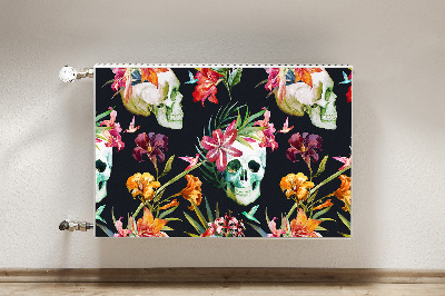 Decoratieve radiatormat Schedels en bloemen