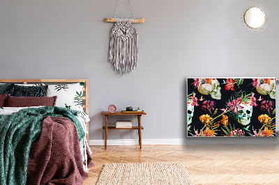 Decoratieve radiatormat Schedels en bloemen