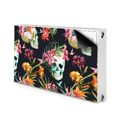 Decoratieve radiatormat Schedels en bloemen