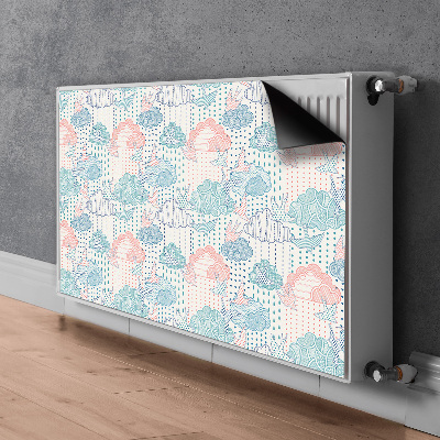 Decoratieve radiatormat Wolken en stippen