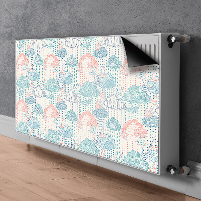 Decoratieve radiatormat Wolken en stippen