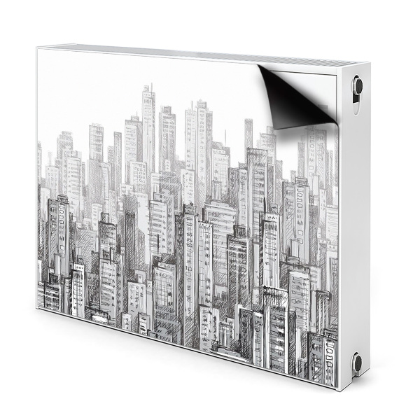 Decoratieve radiatormat Zwarte en witte stad