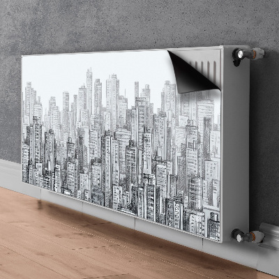 Decoratieve radiatormat Zwarte en witte stad