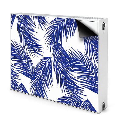 Decoratieve radiatormat Marineblauw blad