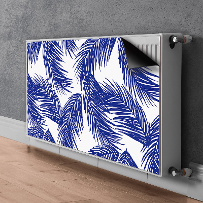 Decoratieve radiatormat Marineblauw blad