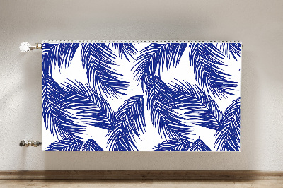 Decoratieve radiatormat Marineblauw blad