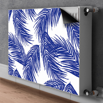 Decoratieve radiatormat Marineblauw blad