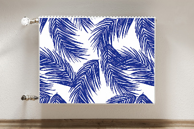 Decoratieve radiatormat Marineblauw blad