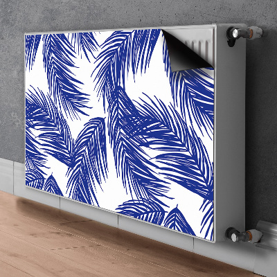 Decoratieve radiatormat Marineblauw blad