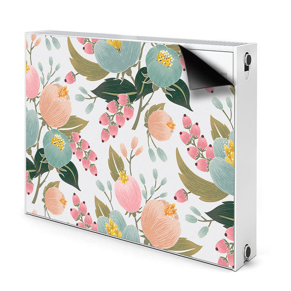 Magnetische mat voor de radiator Geschilderde bloemen