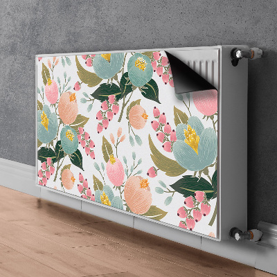 Magnetische mat voor de radiator Geschilderde bloemen