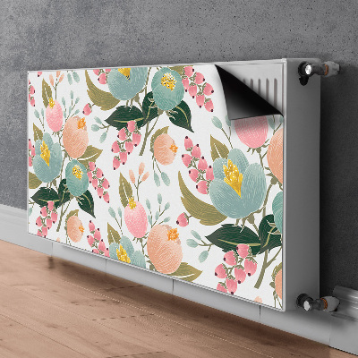 Magnetische mat voor de radiator Geschilderde bloemen