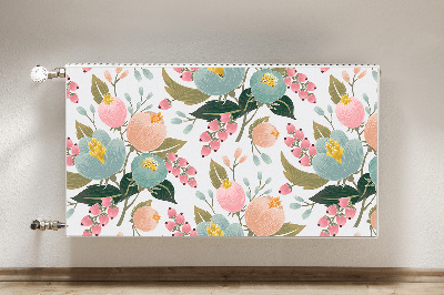 Magnetische mat voor de radiator Geschilderde bloemen