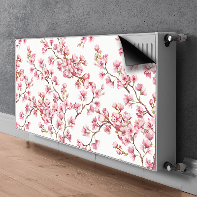 Magnetische radiatormat Roze bloemen