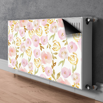 Magnetische radiatormat Roze bloemen