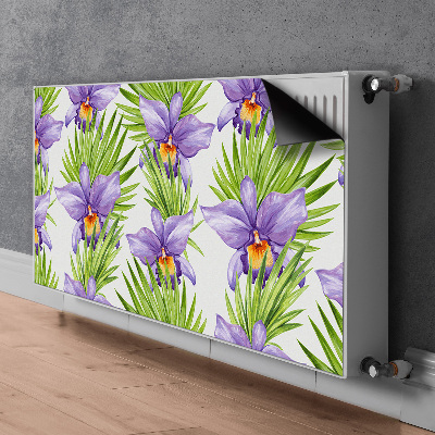 Decoratieve radiatormat Paarse bloemen