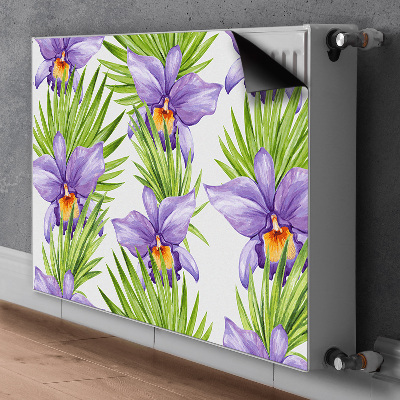 Decoratieve radiatormat Paarse bloemen