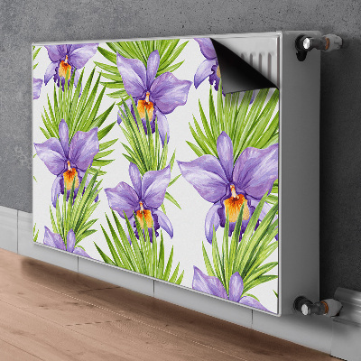 Decoratieve radiatormat Paarse bloemen