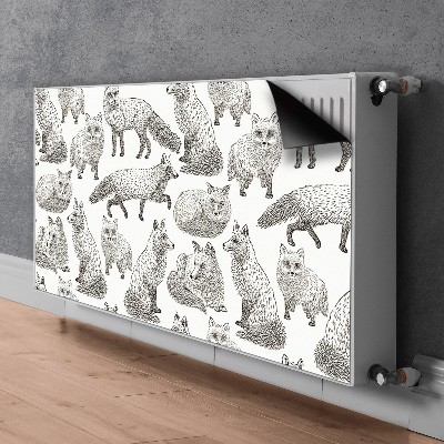 Magnetische mat voor de radiator Geschetste vossen