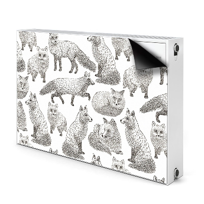 Magnetische mat voor de radiator Geschetste vossen