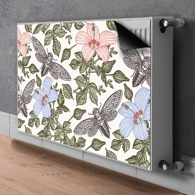 Magnetische mat voor de radiator Vlinders tussen bloemen