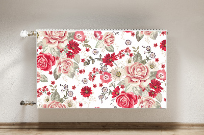 Decoratieve radiatormat Rode bloemen