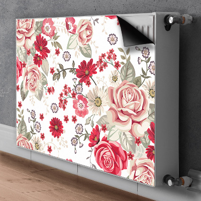 Decoratieve radiatormat Rode bloemen
