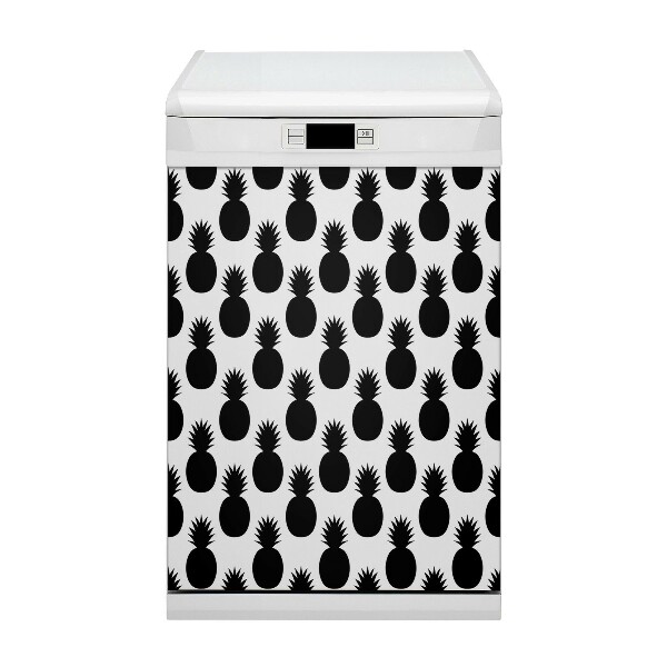 Magnetische Vaatwasser Panel Skin Cover Zwarte ananas