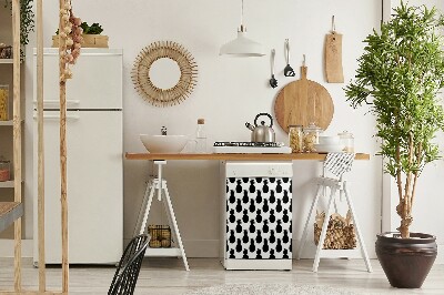 Magnetische Vaatwasser Panel Skin Cover Zwarte ananas
