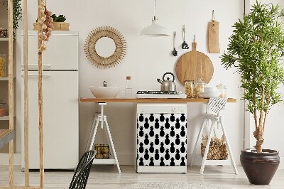 Magnetische Vaatwasser Panel Skin Cover Zwarte ananas