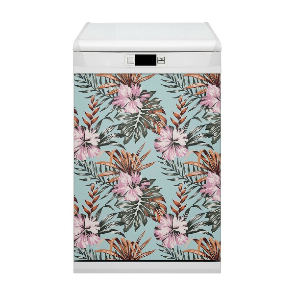 Magnetische Vaatwasser Deur Cover Hibiscus bloemen