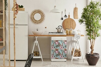 Magnetische Vaatwasser Deur Cover Hibiscus bloemen