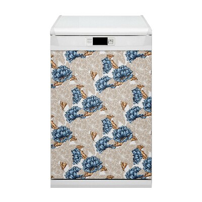 Vaatwasser Panel Cover Blauwe bloemen