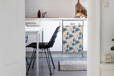 Vaatwasser Panel Cover Blauwe bloemen