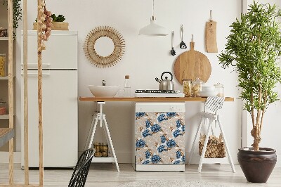 Vaatwasser Panel Cover Blauwe bloemen