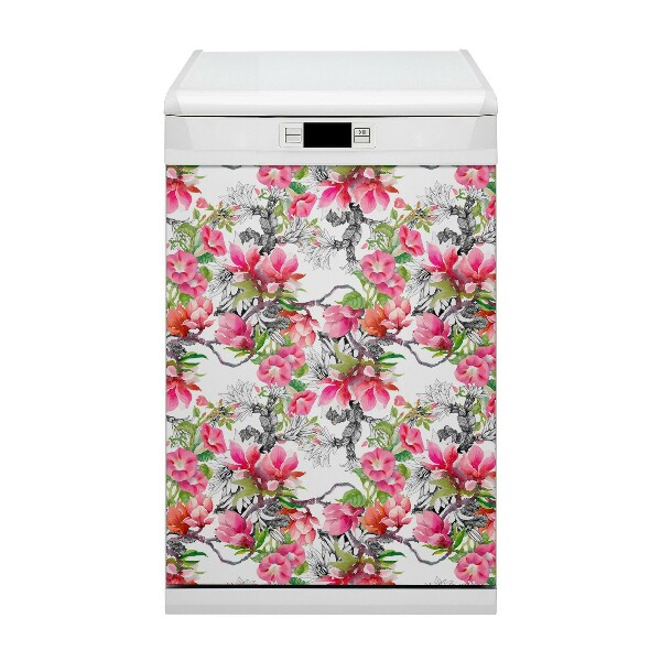 Vaatwasser Panel Cover Waterverfbloemen