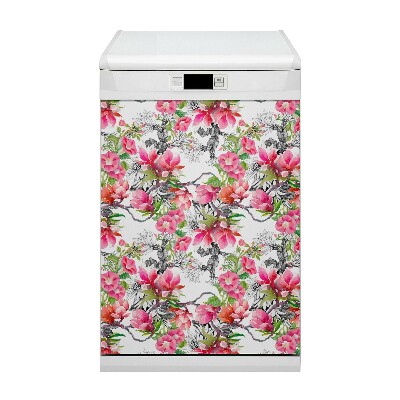 Vaatwasser Panel Cover Waterverfbloemen
