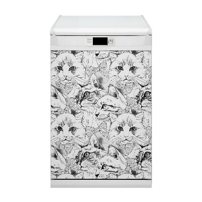 Magnetische Vaatwasser Panel Skin Cover Geschetste katten
