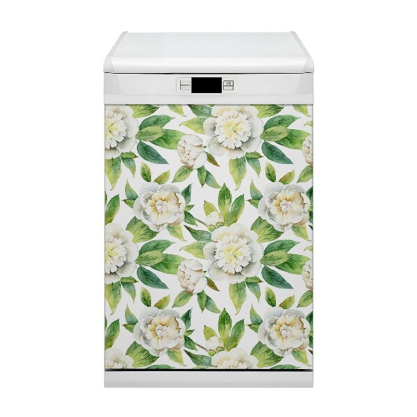 Magnetische Vaatwasser Panel Skin Cover Pioenrozen