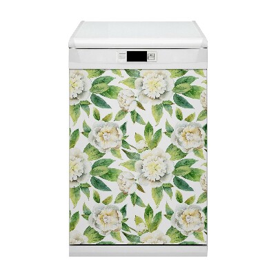 Magnetische Vaatwasser Panel Skin Cover Pioenrozen