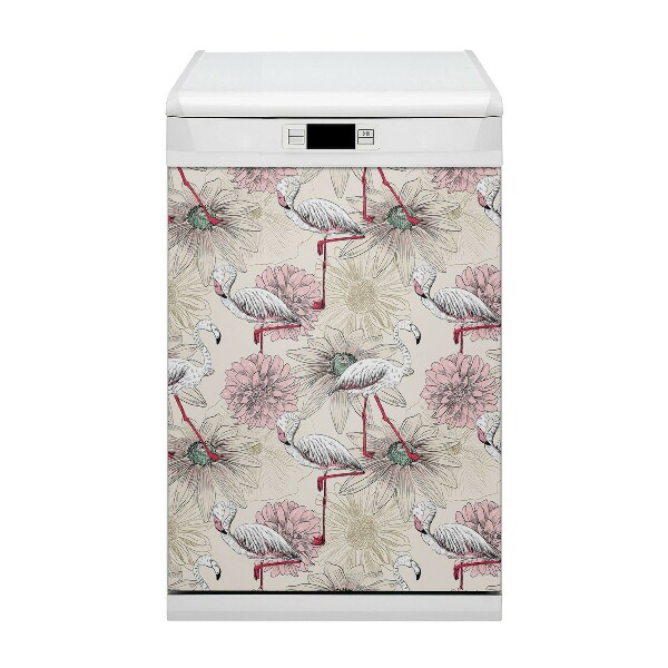 Magnetische Vaatwasser Deur Cover Roze vlammen