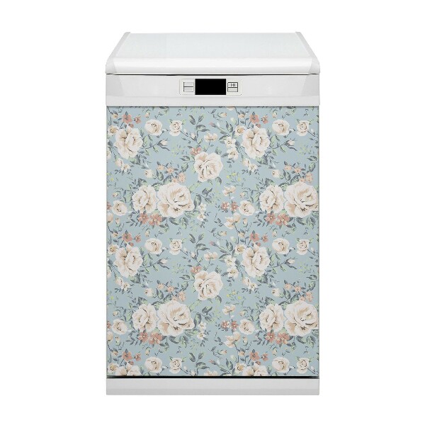 Magnetische Vaatwasser Deur Cover Vintage bloemen