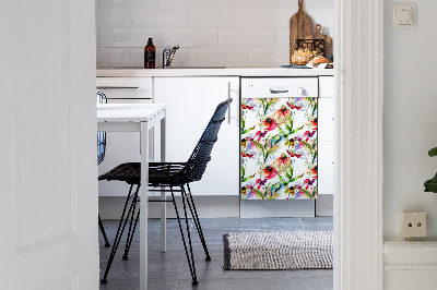 Magnetische Vaatwasser Deur Cover Gekleurde bloemen