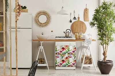 Magnetische Vaatwasser Deur Cover Gekleurde bloemen