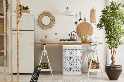 Vaatwasser Panel Cover Geschilderde bloemen